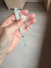 Load image into Gallery viewer, 16.5cm 100% Natural White Light Green Yellow Autumn Hues Xiu Jade (Serpentine) Hairpin with hanging beads SY136
