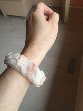 Load image into Gallery viewer, 51mm 100% natural pink red brown carved Phoenix and Peony (凤穿牡丹)  Quartzite (Shetaicui jade) bangle SY126
