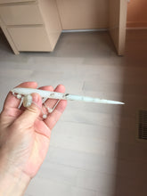 Load image into Gallery viewer, 16.5cm 100% Natural White Light Green Yellow Autumn Hues Xiu Jade (Serpentine) Hairpin with hanging beads SY136
