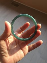 Load image into Gallery viewer, 56.3mm Certified Type A 100% Natural dark green/blue/gray with Guatemala slim round cut Jadeite bangle PH14-2352
