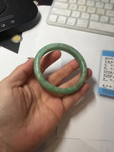 Load image into Gallery viewer, 58.4mm Certified Type A 100% Natural sunny green gray Jadeite Jade bangle PA117-9894
