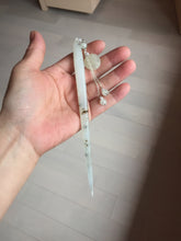 Load image into Gallery viewer, 16.5cm 100% Natural White Light Green Yellow Autumn Hues Xiu Jade (Serpentine) Hairpin with hanging beads SY136
