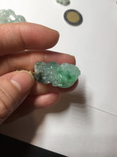 Load image into Gallery viewer, 100% natural type A sunny green jadeite jade 3D PiXiu (貔貅) pendant group AX150
