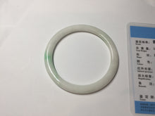 Load image into Gallery viewer, 55.5mm Certified Type A 100% Natural sunny green/white(白底青) flat Jadeite Jade bangle PE40-2866
