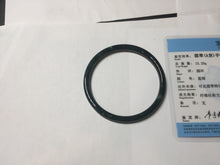 Load image into Gallery viewer, 58.3mm Certified Type A 100% Natural dark green/blue/gray Guatemala slim round cut Jadeite bangle BP202-5522
