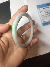 Load image into Gallery viewer, 59.4mm certified Type A 100% Natural sunny green white light purple slim round cut Jadeite Jade bangle PH211-3198
