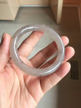 Load image into Gallery viewer, 52.6mm 100% natural light purple/pale pink/gray “Scattered Blossoms, 落英” Quartzite (Shetaicui jade) round cut  bangle SY137
