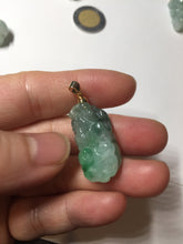 Load image into Gallery viewer, 100% natural type A sunny green jadeite jade 3D PiXiu (貔貅) pendant group AX150
