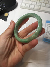 Load image into Gallery viewer, 58.4mm Certified Type A 100% Natural sunny green gray Jadeite Jade bangle PA117-9894
