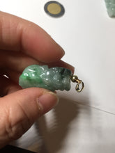 Load image into Gallery viewer, 100% natural type A sunny green jadeite jade 3D PiXiu (貔貅) pendant group AX150
