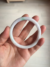 Load image into Gallery viewer, 55mm certified 100% natural white sunny green purple slim round cut jadeite jade bangle BL91-4675
