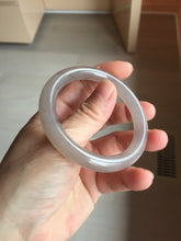 Load image into Gallery viewer, 52.6mm 100% natural light purple/pale pink/gray “Scattered Blossoms, 落英” Quartzite (Shetaicui jade) round cut  bangle SY137
