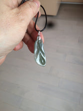 Load image into Gallery viewer, 100% natural icy watery white/dark green Magnolia flower jadeite jade pendant AF86
