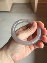 Load image into Gallery viewer, 52.6mm 100% natural light purple/pale pink/gray “Scattered Blossoms, 落英” Quartzite (Shetaicui jade) round cut  bangle SY137
