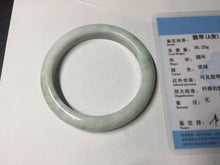 Load image into Gallery viewer, 53mm Certified Type A 100% Natural sunny green white(白底青) Jadeite Jade bangle BP41-3176

