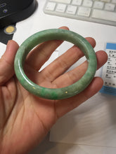 Load image into Gallery viewer, 58.4mm Certified Type A 100% Natural sunny green gray Jadeite Jade bangle PA117-9894
