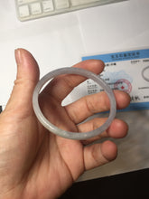 Load image into Gallery viewer, 50mm Certified Type A 100% Natural icy watery light purple white slim Jadeite Jade bangle PJ53-2054
