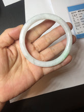 Load image into Gallery viewer, 59.4mm certified Type A 100% Natural sunny green white light purple slim round cut Jadeite Jade bangle PH211-3198
