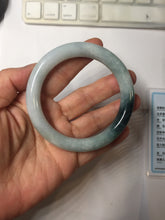 Load image into Gallery viewer, 57.8mm Certified Type A 100% Natural Dark Green Blue Gray Black Round Cut Jadeite Jade Bangle BS147-0754
