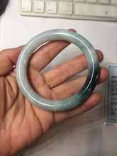 Load image into Gallery viewer, 57.8mm Certified Type A 100% Natural Dark Green Blue Gray Black Round Cut Jadeite Jade Bangle BS147-0754
