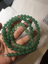 Load image into Gallery viewer, 8-8.4mm Certified 100% natural green Quartzite (DuLong jade) Bracelet Necklace set CB19 Not jadeite jade! Please read the whole description
