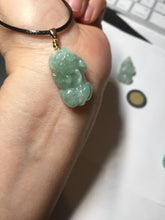 Load image into Gallery viewer, 100% natural type A sunny green jadeite jade 3D PiXiu (貔貅) pendant group AX150

