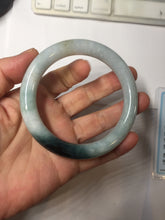 Load image into Gallery viewer, 57.8mm Certified Type A 100% Natural Dark Green Blue Gray Black Round Cut Jadeite Jade Bangle BS147-0754
