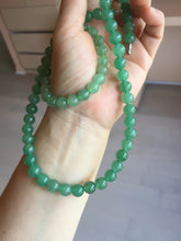 Load image into Gallery viewer, 8-8.4mm Certified 100% natural green Quartzite (DuLong jade) Bracelet Necklace set CB19 Not jadeite jade! Please read the whole description
