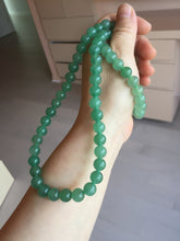 Load image into Gallery viewer, 8-8.4mm Certified 100% natural green Quartzite (DuLong jade) Bracelet Necklace set CB19 Not jadeite jade! Please read the whole description
