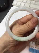 Load image into Gallery viewer, 59.4mm certified Type A 100% Natural sunny green white light purple slim round cut Jadeite Jade bangle PH211-3198
