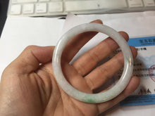 Load image into Gallery viewer, 59.4mm certified Type A 100% Natural sunny green white light purple slim round cut Jadeite Jade bangle PH211-3198
