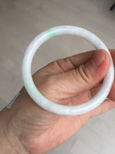 Load image into Gallery viewer, 55mm certified 100% natural white sunny green purple slim round cut jadeite jade bangle BL91-4675
