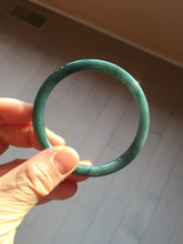 Load image into Gallery viewer, 55.3mm Certified Type A 100% Natural dark green/blue/gray with Guatemala slim round cut Jadeite bangle PH13-2350

