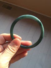 Load image into Gallery viewer, 55.3mm Certified Type A 100% Natural dark green/blue/gray with Guatemala slim round cut Jadeite bangle PH13-2350

