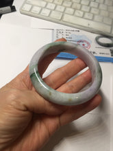 Load image into Gallery viewer, 57.7mm certified 100% natural Type A light green yellow purple(FU LOU SHOU) chubby jadeite jade bangle PA191-4761
