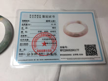 Load image into Gallery viewer, 54.5mm Certified 100% natural Type A Watermelon Rind Green &amp; Light Purple jadeite jade bangle PH242-0177
