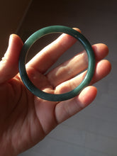 Load image into Gallery viewer, 55.3mm Certified Type A 100% Natural dark green/blue/gray with Guatemala slim round cut Jadeite bangle PH13-2350

