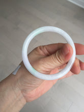 Load image into Gallery viewer, 55mm certified 100% natural white sunny green purple slim round cut jadeite jade bangle BL91-4675
