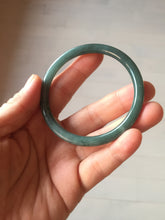 Load image into Gallery viewer, 55.3mm Certified Type A 100% Natural dark green/blue/gray with Guatemala slim round cut Jadeite bangle PH13-2350
