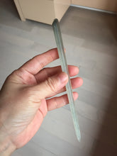 Load image into Gallery viewer, 16cm 100% Natural Icy Gray Black (灰冰) Flat Rectangle Xiu Jade (Serpentine) Hairpin AW70
