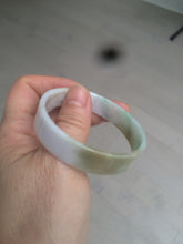 Load image into Gallery viewer, 50.8mm Certified type A 100% Natural sunny green/white/purple thin square Jadeite Jade bangle AM77-2829

