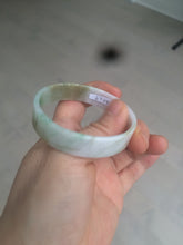 Load image into Gallery viewer, 50.8mm Certified type A 100% Natural sunny green/white/purple thin square Jadeite Jade bangle AM77-2829
