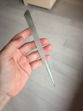 Load image into Gallery viewer, 16cm 100% Natural Icy Gray Black (灰冰) Flat Rectangle Xiu Jade (Serpentine) Hairpin AW70
