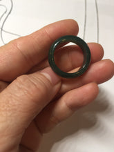 Load image into Gallery viewer, 3 pieces Type A 100% Natural dark green/black Jadeite Jade ring blessed melon(福瓜), rectangle safety bead pendants set BK133
