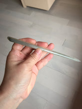Load image into Gallery viewer, 16cm 100% Natural Icy Gray Black (灰冰) Flat Rectangle Xiu Jade (Serpentine) Hairpin AW70
