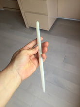 Load image into Gallery viewer, 20.5cm 100% Natural light green white Xiu Jade Serpentine oval style hairpin AW19
