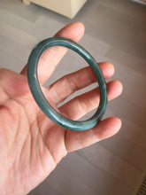 Load image into Gallery viewer, 55.3mm Certified Type A 100% Natural dark green/blue/gray with Guatemala slim round cut Jadeite bangle PH13-2350
