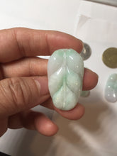 Load image into Gallery viewer, 100% natural type A  sunny green white purple jadeite jade leaf pendant group PB46
