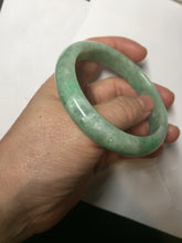 Load image into Gallery viewer, 58.4mm Certified Type A 100% Natural sunny green gray Jadeite Jade bangle PA119-9890
