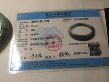 Load image into Gallery viewer, 57.5mm Certified Type A 100% Natural Sunny Green, Deep Forest Green, Gray &amp; Black Jadeite Jade Bangle AZ159-4038
